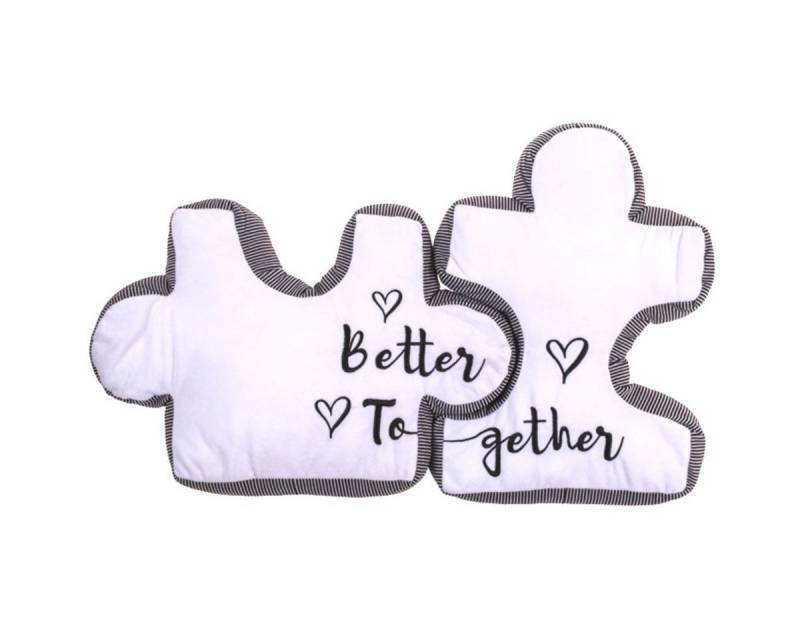 Out of the Blue Dekokissen Puzzlekissen Kissen Puzzle Dekokissen Pärchen Paare better together, dekoratives Partnerkissen von Out of the Blue
