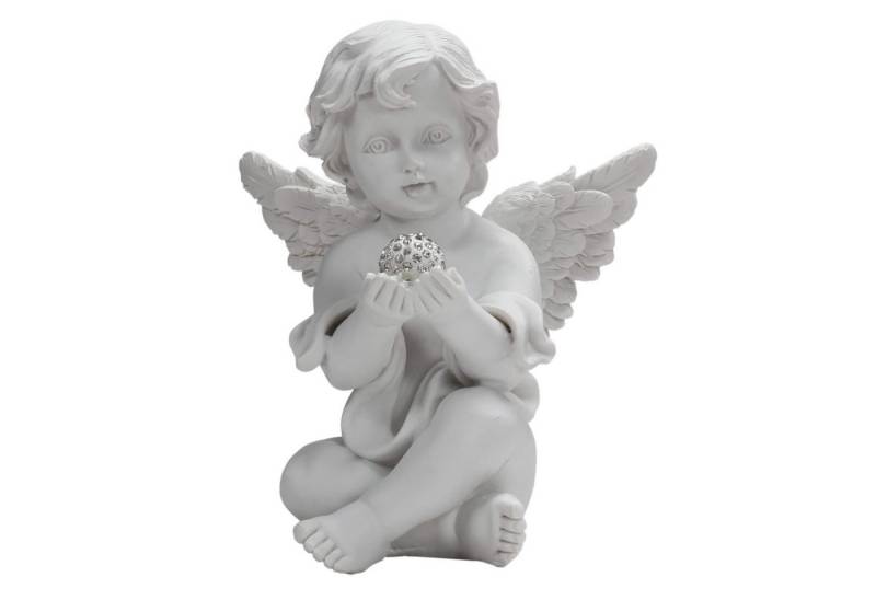 Out of the Blue Engelfigur Engelfigur, weißer Polyresin Engel mit Kristalldeko (1 St), Kristalldekoration, Perfekt zu jedem Anlass, Dekofigur Engel von Out of the Blue