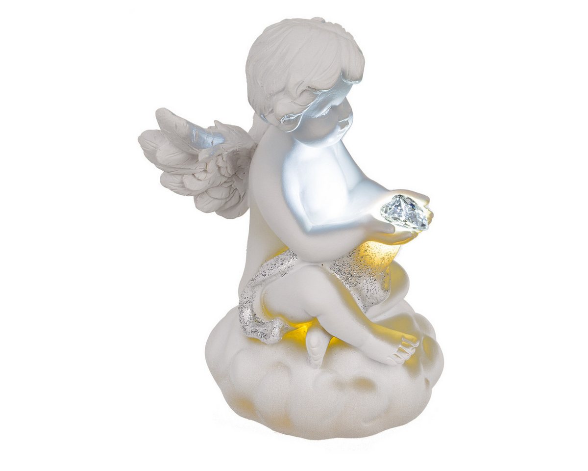 Out of the Blue Engelfigur Engelfigur mit leuchtendem LED Herz, sitzender Engel mit Licht (1 St) von Out of the Blue