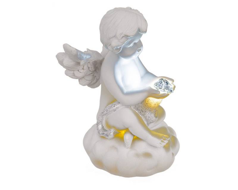 Out of the Blue Engelfigur Engelfigur mit leuchtendem LED Herz, sitzender Engel mit Licht (1 St) von Out of the Blue