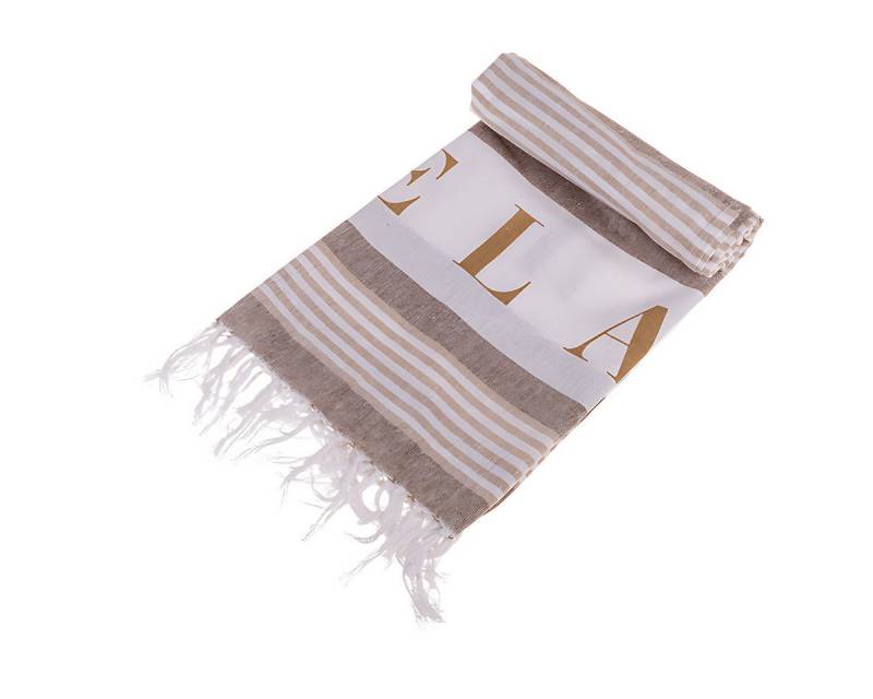 Out of the Blue Hamamtuch Weiß/creme/braunfarbenes Fouta-Hamamtuch, Relax Out of the Blue Hamamtuch Weiß/creme/braunfarbenes Fouta-Hamamtuch, Relax von Out of the Blue