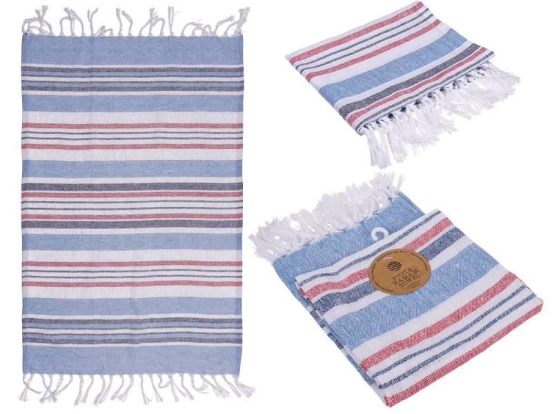 Out of the Blue Handtuch Fouta-Hamamtuch Weiß/blau/rote 45 x 70 cm, 80% Baumwolle 20% Polyester (1-St) von Out of the Blue