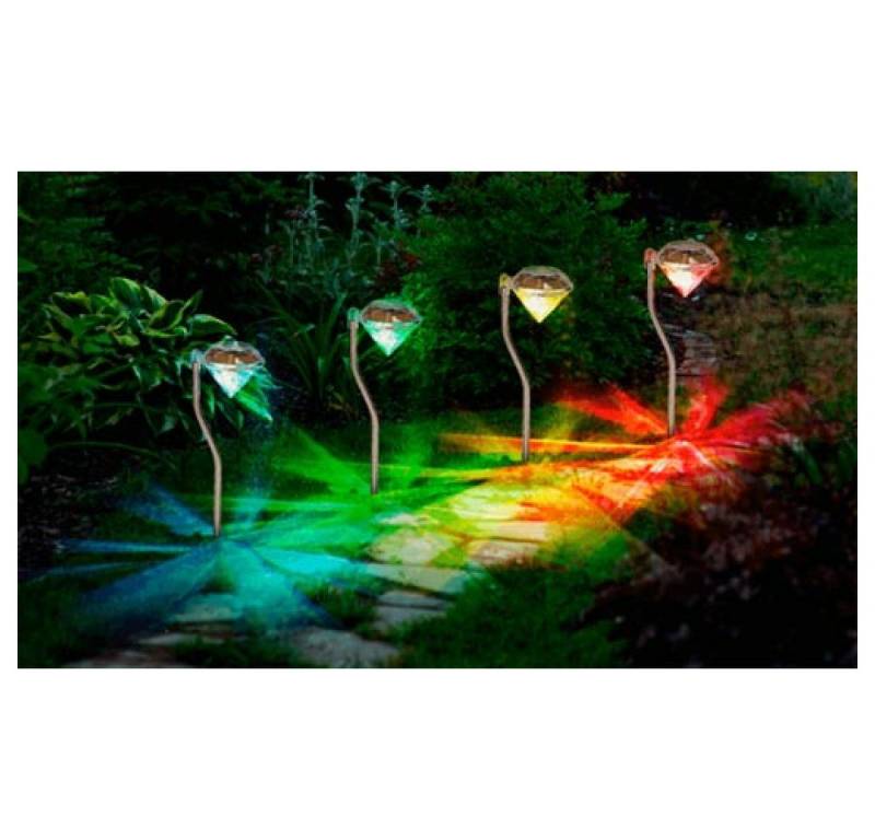 Out of the Blue LED Solarleuchte Solar Gartenstecker 4-teilig Set Solarleuchte Garten Deko Leuchte DA4 von Out of the Blue