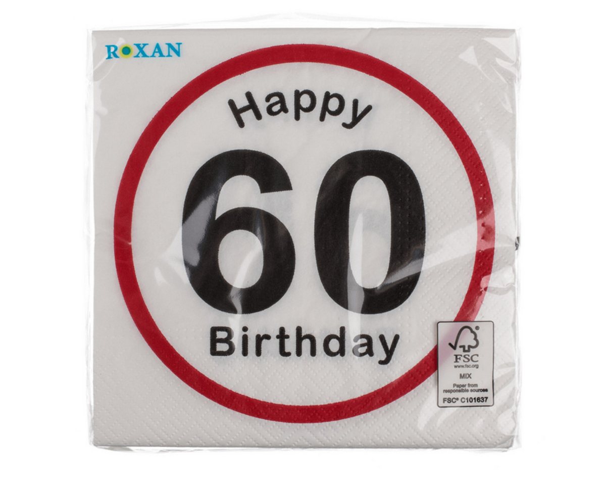 Out of the Blue Papierserviette Papier Servietten, Happy Birthday - 60 von Out of the Blue