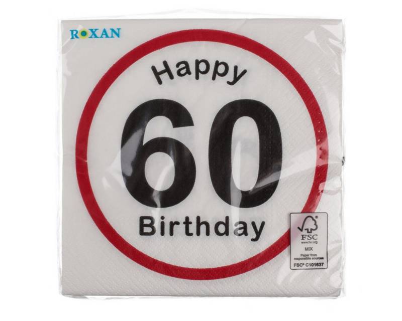 Out of the Blue Papierserviette Papier Servietten, Happy Birthday - 60 von Out of the Blue