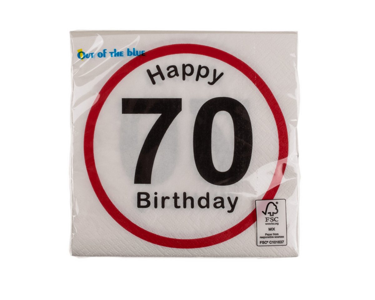 Out of the Blue Papierserviette Papier-Servietten, Happy Birthday - 70 Out of the Blue Papierserviette Papier-Servietten, Happy Birthday - 70 von Out of the Blue