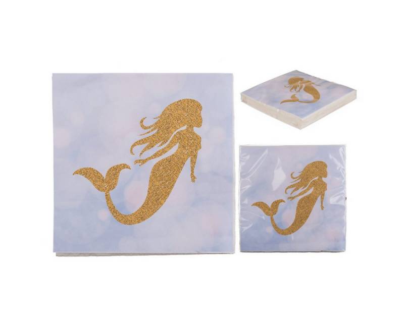 Out of the Blue Papierserviette Papier-Servietten, Mermaid, ca. 33 x 33 cm von Out of the Blue