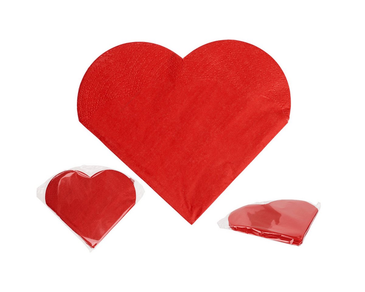 Out of the Blue Papierserviette Rote Papier-Servietten in Herzform Out of the Blue Papierserviette Rote Papier-Servietten in Herzform von Out of the Blue