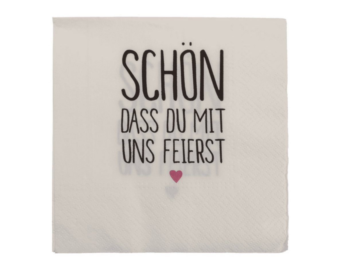 Out of the Blue Papierserviette Weiß/Graue Papier-Servietten von Out of the Blue