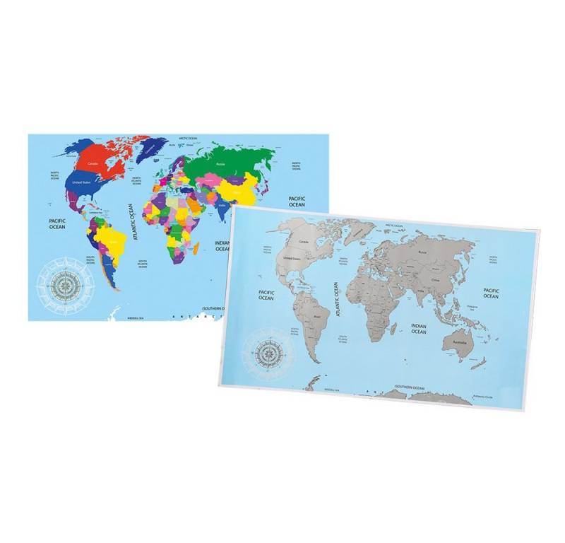 Out of the Blue Poster Weltkarte zum Freirubbeln, Weltkarte Out of the Blue Poster Weltkarte zum Freirubbeln, Weltkarte von Out of the Blue