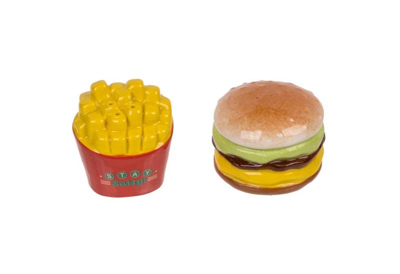 Out of the Blue Salz- / Pfefferstreuer Burger & Pommes Salz- und Pfefferstreuer Set aus Keramik von Out of the Blue