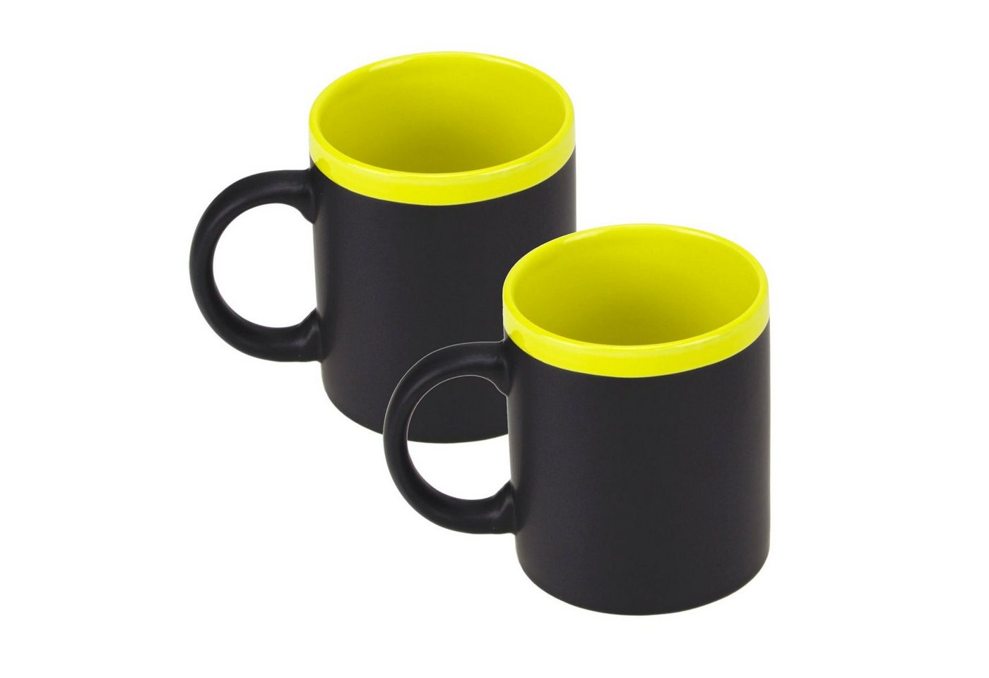 Out of the Blue Tasse 2er Set beschreibbare Memo Kreide Kaffee Tasse - Farbe: gelb, Keramik Out of the Blue Tasse 2er Set beschreibbare Memo Kreide Kaffee Tasse - Farbe: gelb, Keramik von Out of the Blue