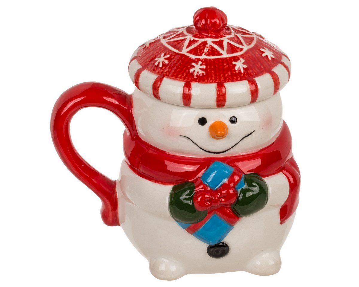 Out of the Blue Tasse Becher mit Deckel Funny Snowman Schneemann Kaffee Tasse Weihnacht Deko, Keramik, mit Deckel Out of the Blue Tasse Becher mit Deckel Funny Snowman Schneemann Kaffee Tasse Weihnacht Deko, Keramik, mit Deckel von Out of the Blue