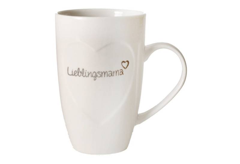 Out of the Blue Tasse Lieblingsmama Kaffeebecher mit Herzvertiefung von Out of the Blue