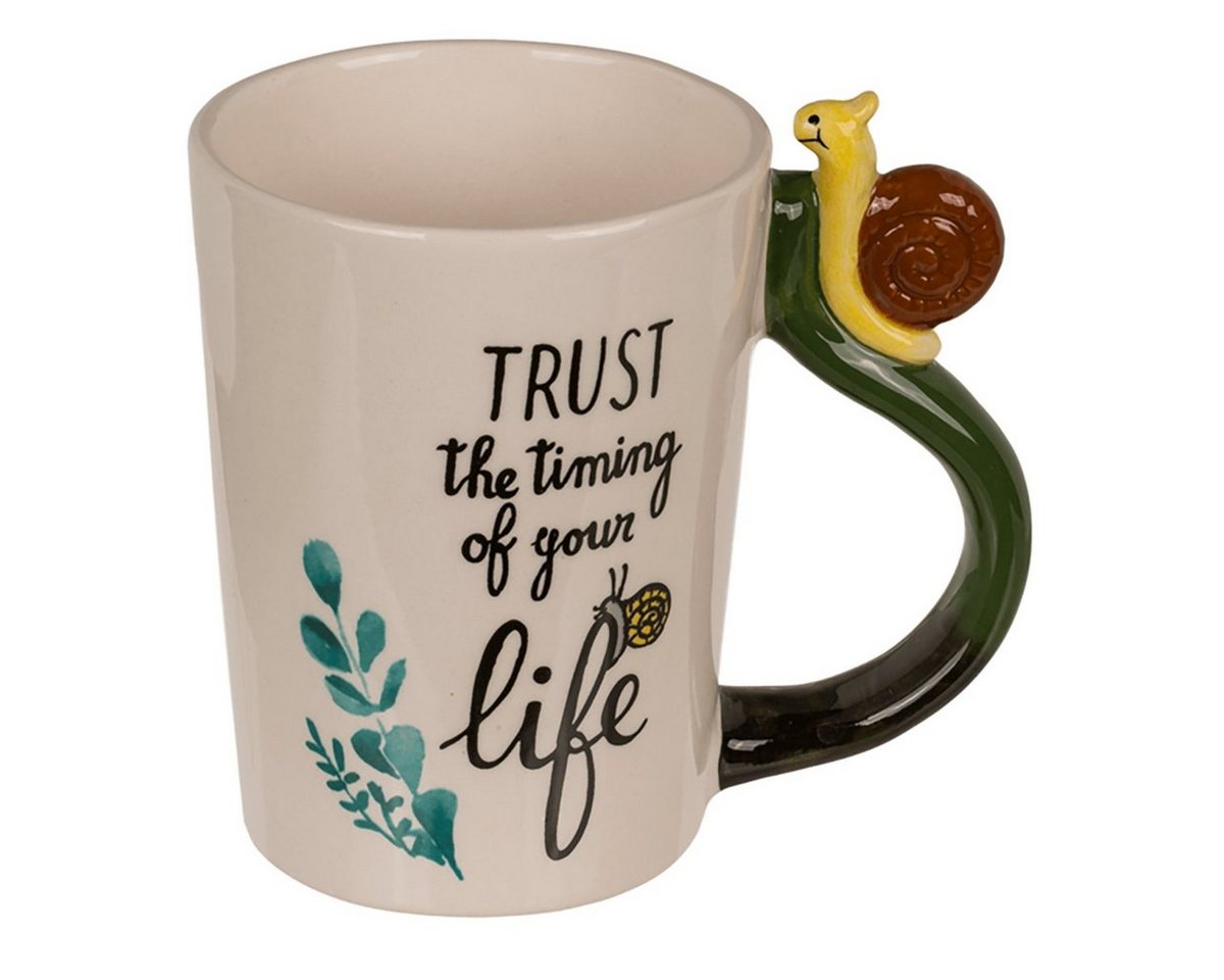 Out of the Blue Tasse Schnecke Motiv Tasse 3D Figur Trust the timing of your life von Out of the Blue