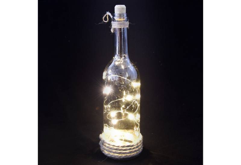 Out of the Blue Tischleuchte Glasflasche Dekolampe mit 10 LEDs von Out of the Blue