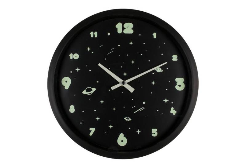 Out of the Blue Wanduhr Glow in the Dark Weltraum Wanduhr aus MDF Kinder Space Uhr für das von Out of the Blue