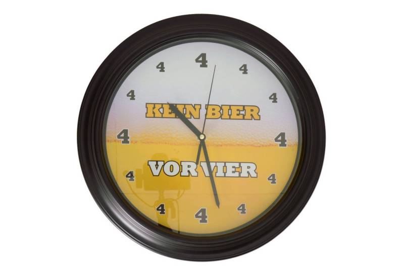 Out of the Blue Wanduhr Kein Bier vor Vier Wanduhr aus MDF mit Biersound von Out of the Blue