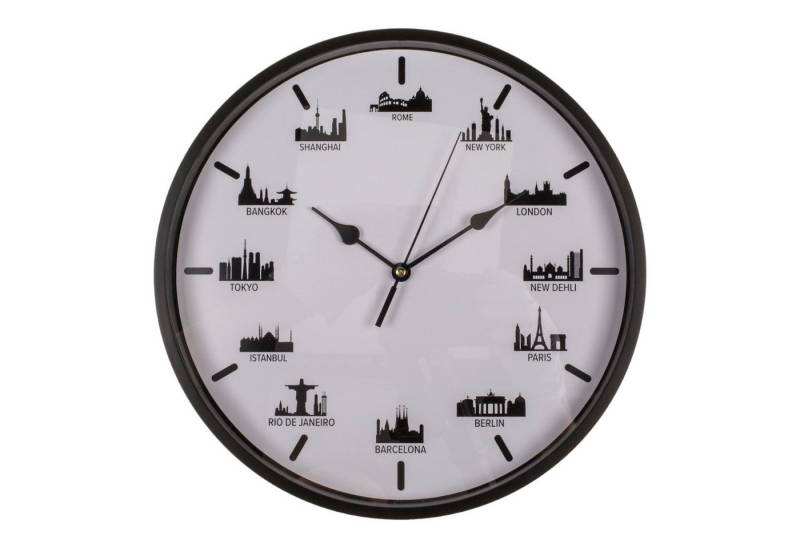 Out of the Blue Wanduhr Skyline Wanduhr aus MDF Großstädte Wohnzimmeruhr von Out of the Blue