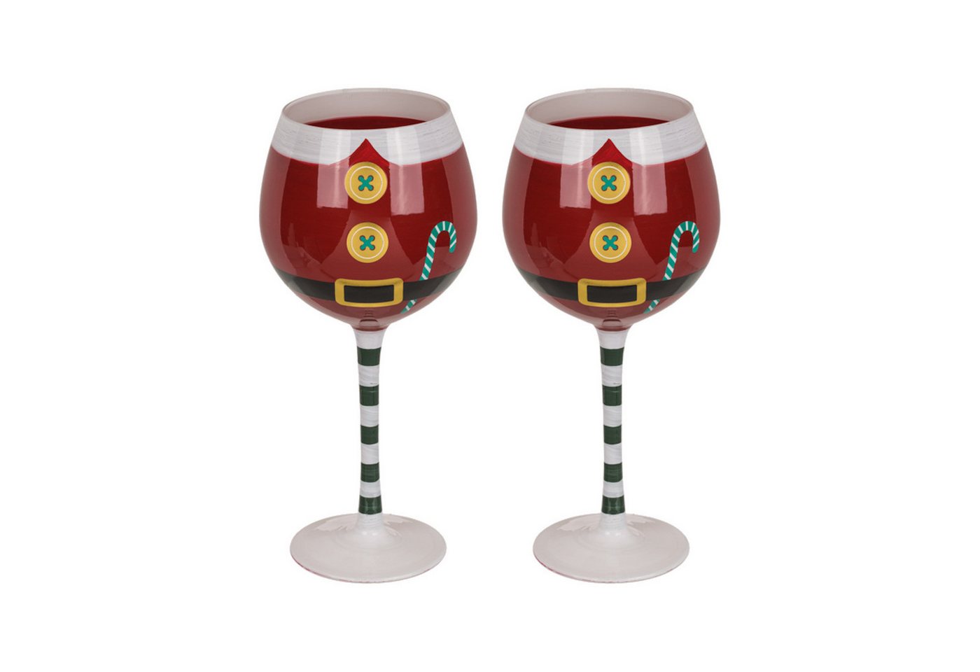 Out of the Blue Weinglas Weihnachten Weingläser im 2er Set - Santa Kostüm Weinglas von Out of the Blue