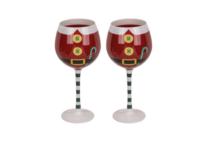Out of the Blue Weinglas Weihnachten Weingläser im 2er Set - Santa Kostüm Weinglas von Out of the Blue