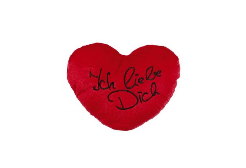 Out of the Blue Zierkissen OOTB Rotes Plüschherz, Ich liebe Dich, ca. 35 cm S/L von Out of the Blue