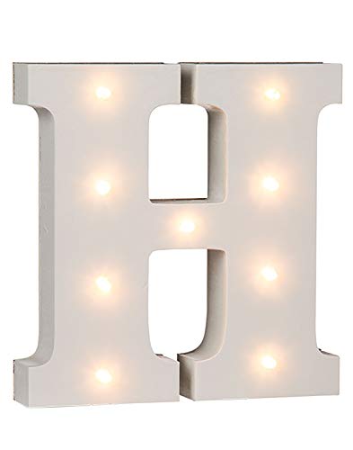 Out of the Blue 57/6081 - Holz Buchstabe "H" beleuchtet mit 9 LED Lichtern, batteriebetrieben, ca. 16 cm Out of the Blue 57/6081 - Holz Buchstabe "H" beleuchtet mit 9 LED Lichtern, batteriebetrieben, ca. 16 cm von Out of the blue