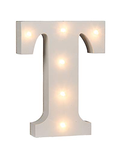 Out of the Blue 57/6093 - Holz Buchstabe "T" beleuchtet mit 6 LED Lichtern, batteriebetrieben, ca. 16 cm, 16 x 3 x 16 cm Out of the Blue 57/6093 - Holz Buchstabe "T" beleuchtet mit 6 LED Lichtern, batteriebetrieben, ca. 16 cm, 16 x 3 x 16 cm von ootb