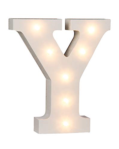 Out of the Blue 57/6098 - Holz Buchstabe "Y" beleuchtet mit 7 LED Lichtern, batteriebetrieben, ca. 16 cm von ootb