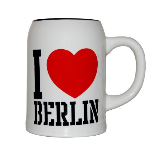 Bierkrug aus Keramik "I love Berlin", 0,5 Liter von Out of the blue