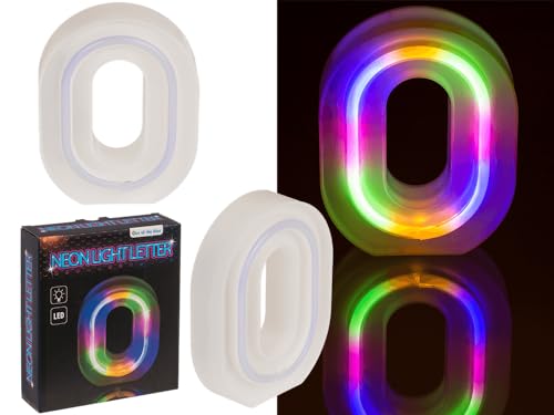 Neon-Leuchtbuchstabe, O, Höhe:16 cm, für 2 Micro-Batterien (AAA), in Geschenkverpackung von Out of the blue