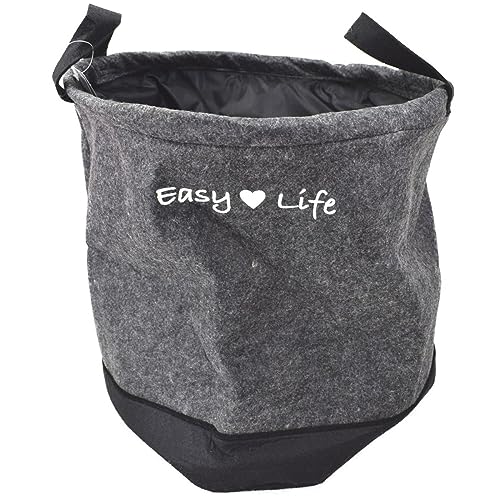 OOTB Grauer Filz-Wäschekorb, Easy Life, 37.5 x 37.5 x 10 cm von Out of the blue