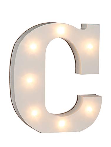 Out of the Blue 57/6076 - Holz Buchstabe "C" beleuchtet mit 7 LED Lichtern, batteriebetrieben, ca. 16 cm von ootb