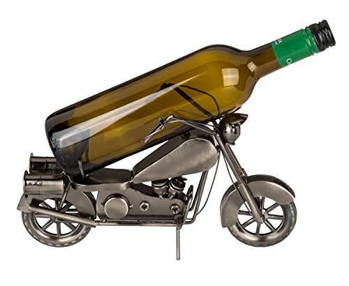 Out of the Blue 71/3170 - Flaschenhalter aus Metall, Motorrad I, ca. 31 x 17 cm, ideal als Deko und Geschenkverpackung von ootb