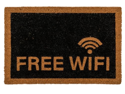 Out of the blue Fußmatte, Free WiFi, ca. 60 x 40 cm, mit Headercard zum Aufhängen von Out of the blue