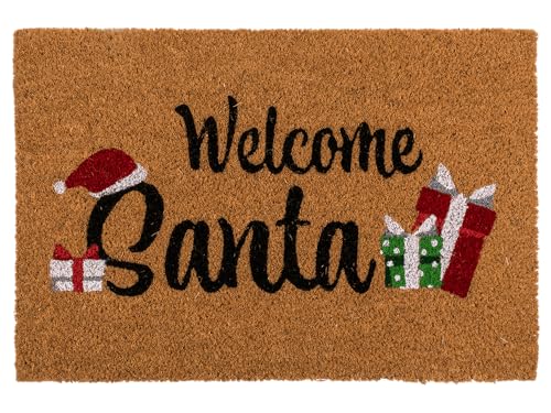 Out of the blue Fußmatte, Welcome Santa, 60 x 40 cm, mit Headercard zum Aufhängen von Out of the blue