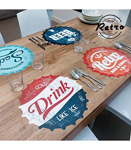 Out of the blue 4 Tischsets im Vintage-Stil/Thema: Soda Capsule/Maße: 38 x 38 cm von Out of the blue