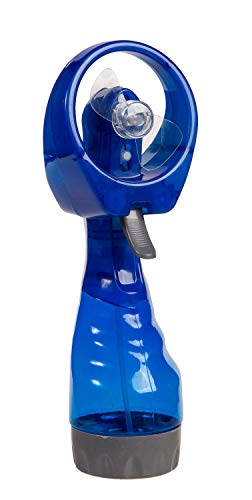 Out of the Blue 61/7034 - Ventilator mit Sprühflasche, ca. 29 cm, blau, aus Kunststoff, batteriebetrieben, im Geschenkkarton von Out of the blue