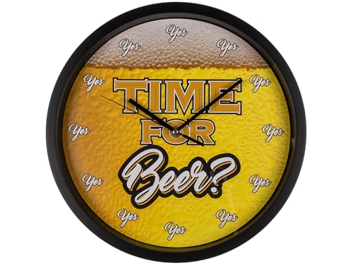 Out of the blue Deko-Objekt/Wanduhr Bedruckt mit Time for Beer? / Durchmesser: 29 cm von Out of the blue