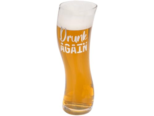 Out of the blue Drunk Again Bierglas mit schiefem Design von Out of the blue