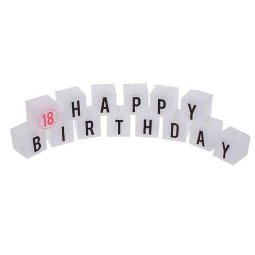 Out of the blue Kerzenblock mit Aufschrift Happy Birthday aus 14 mini Kerzen a ca. 3 x 3 cm, Motiv:18. Geburtstag von Out of the blue