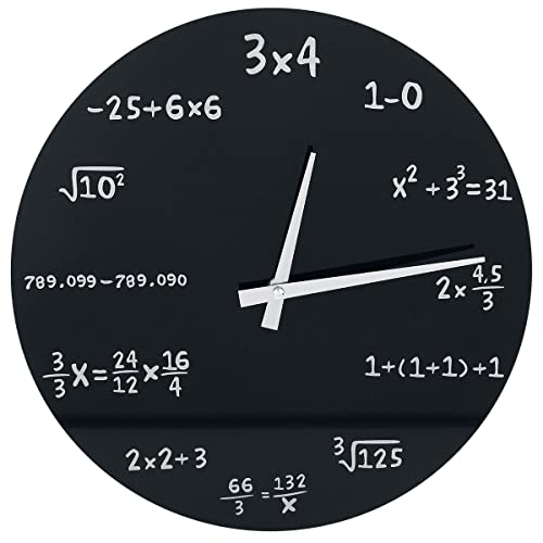 Out of the blue OOTB Wanduhr Mathematic in Schwarz - mit mathematischen Formeln statt Zahlen von Out of the blue