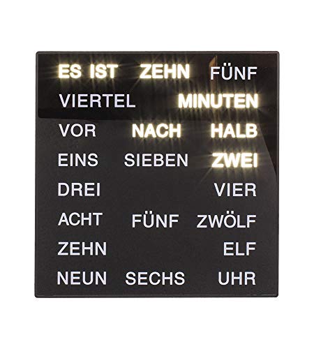Out of the Blue Uhr mit Deutscher Wort-Anzeige ca. 20 x 20 cm aus Kunststoff von Out of the blue