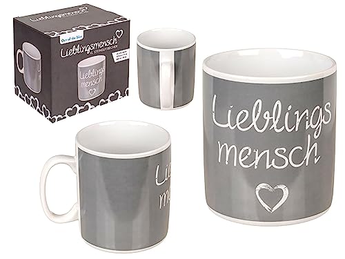 Out of the blue XXL Becher Tasse »Lieblingsmensch« Steingut im Geschenkkarton 850ml, 1 Stück (1er Pack) von Out of the blue