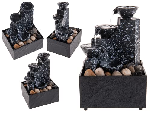 Out of the blue Zimmerbrunnen mit Dekosteinen, ca. 17 x 9 x 11 cm, mit USB Kabel, L: 1m, aus Polystone von Out of the blue