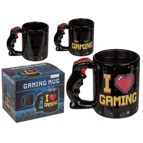 Out of the blue witziger Gamer- Becher, I Love Gaming, reagiert auf Wärme und verändert sich dann für ca. 320 ml von Out of the blue