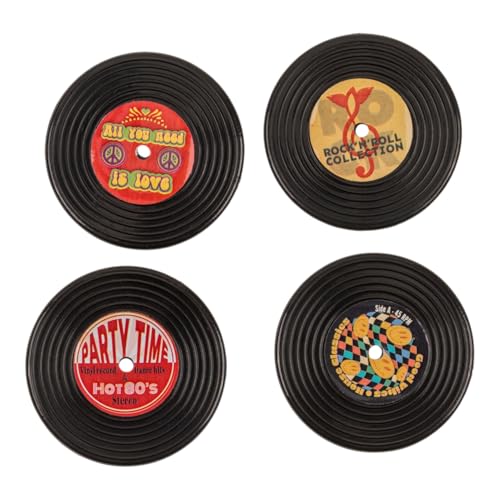 Retro-Vinyl Schallplatten Kühlschrankmagnete im 4er-Set von Out of the blue