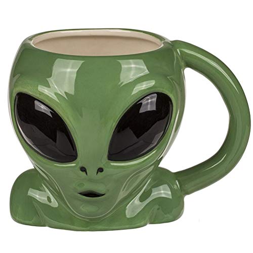 Tasse extraterresistent, Steingut, grün, 15 x 12 cm von Out of the blue