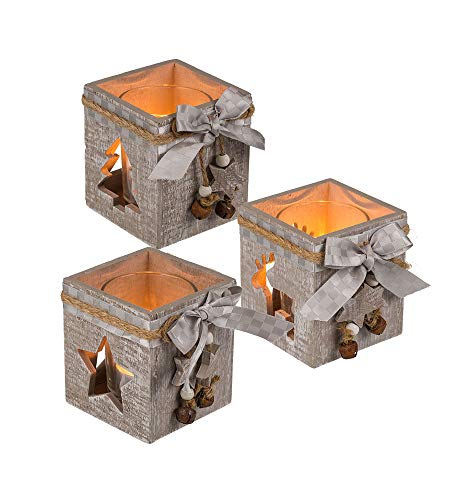 Teelichthalter Glas Holz Box 7x8 cm Weihnachten Deko Kerzenständer Kerzenhalter Teelichthalter Glas Holz Box 7x8 cm Weihnachten Deko Kerzenständer Kerzenhalter von Out of the blue