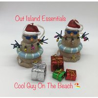 Beachy Weihnachtsverzierung I Sandmann Lustige Sandmannverzierung Weihnachtsschneemann Strand-Schneemann von OutIslandEssentials